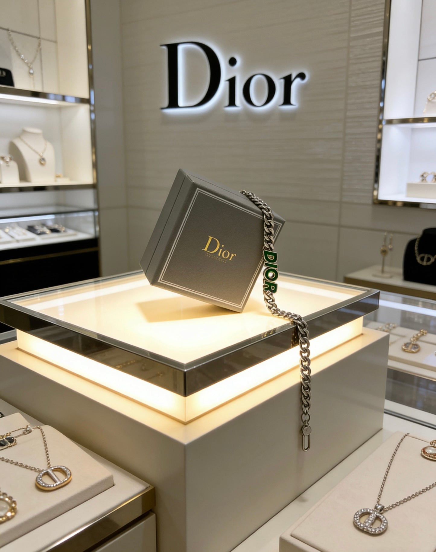 Star Motif Pendant Necklace in Silver-Tone with Chain Detail – Design 017 close-up detail