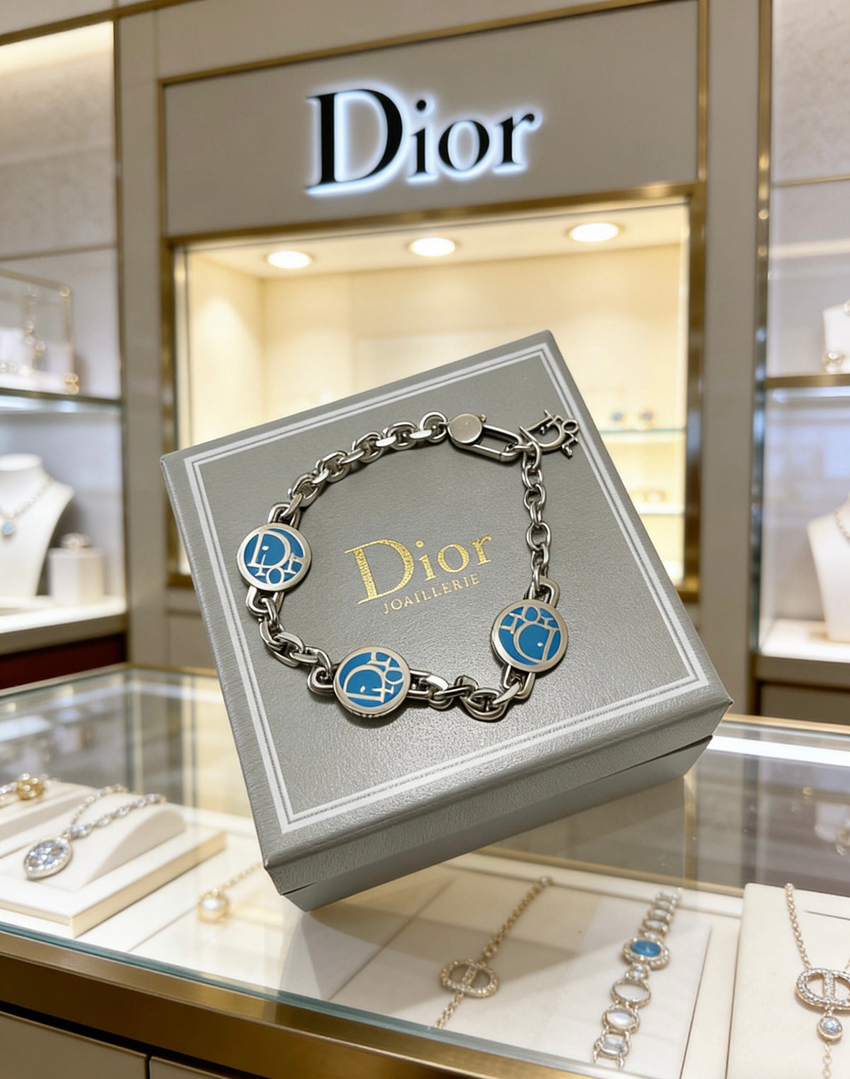 Star Motif Pendant Necklace in Silver-Tone with Chain Detail – Design 015 close-up detail