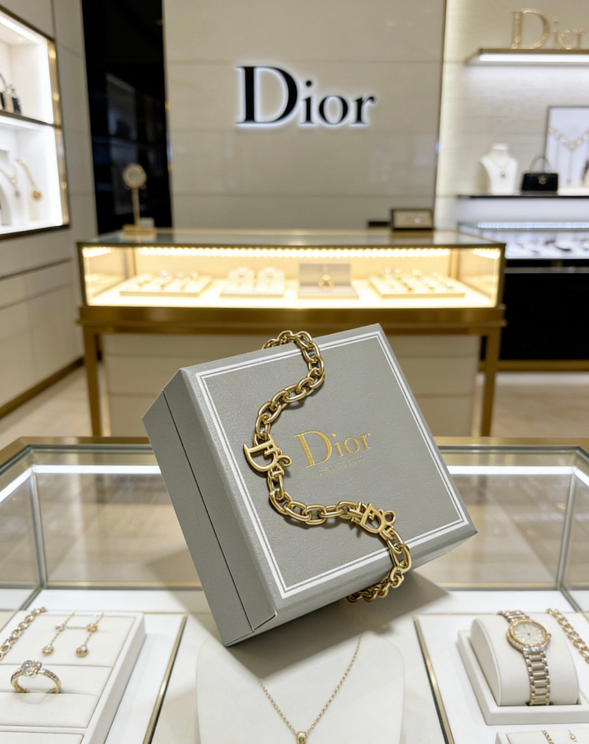 Star Motif Pendant Necklace in Silver-Tone with Chain Detail – Design 014 detail view