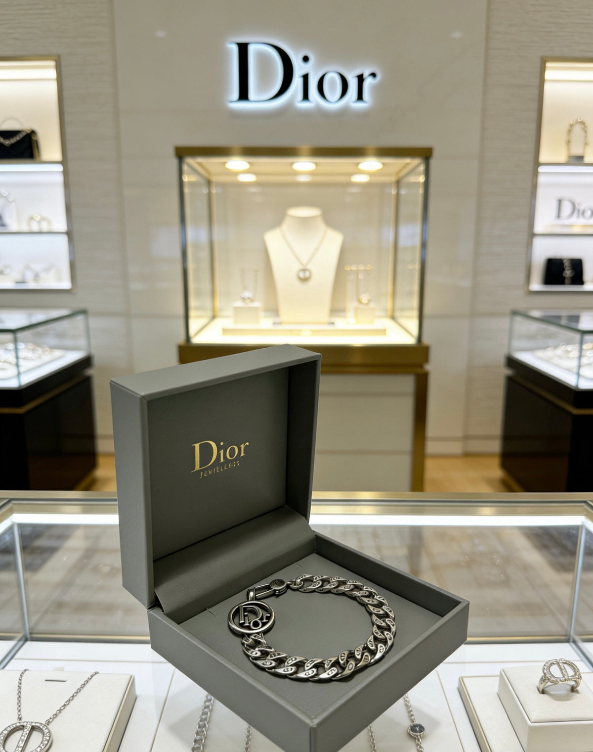Star Motif Pendant Necklace in Silver-Tone with Chain Detail – Design 012 close-up detail