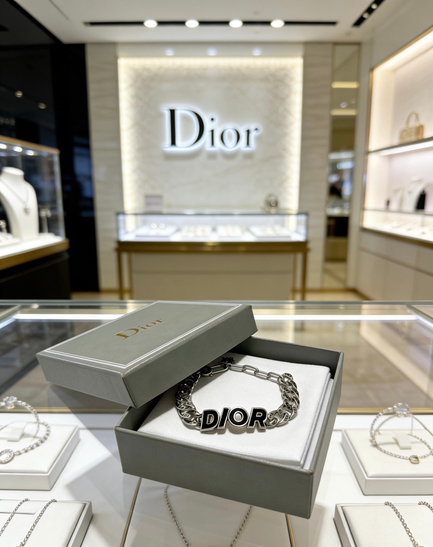 Star Motif Pendant Necklace in Silver-Tone with Chain Detail – Design 009 styled view