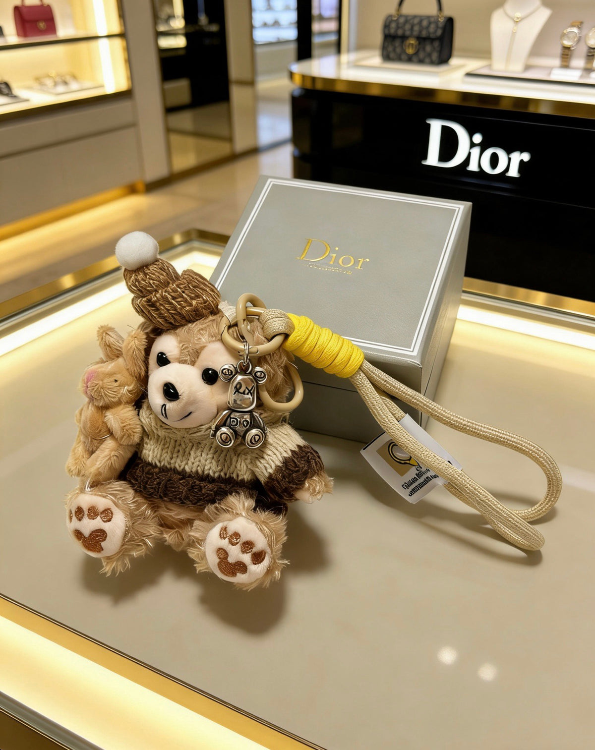Star Motif Bag Charm in Polished Metal-Tone with Vintage-Style Finish – Design 013 styled view