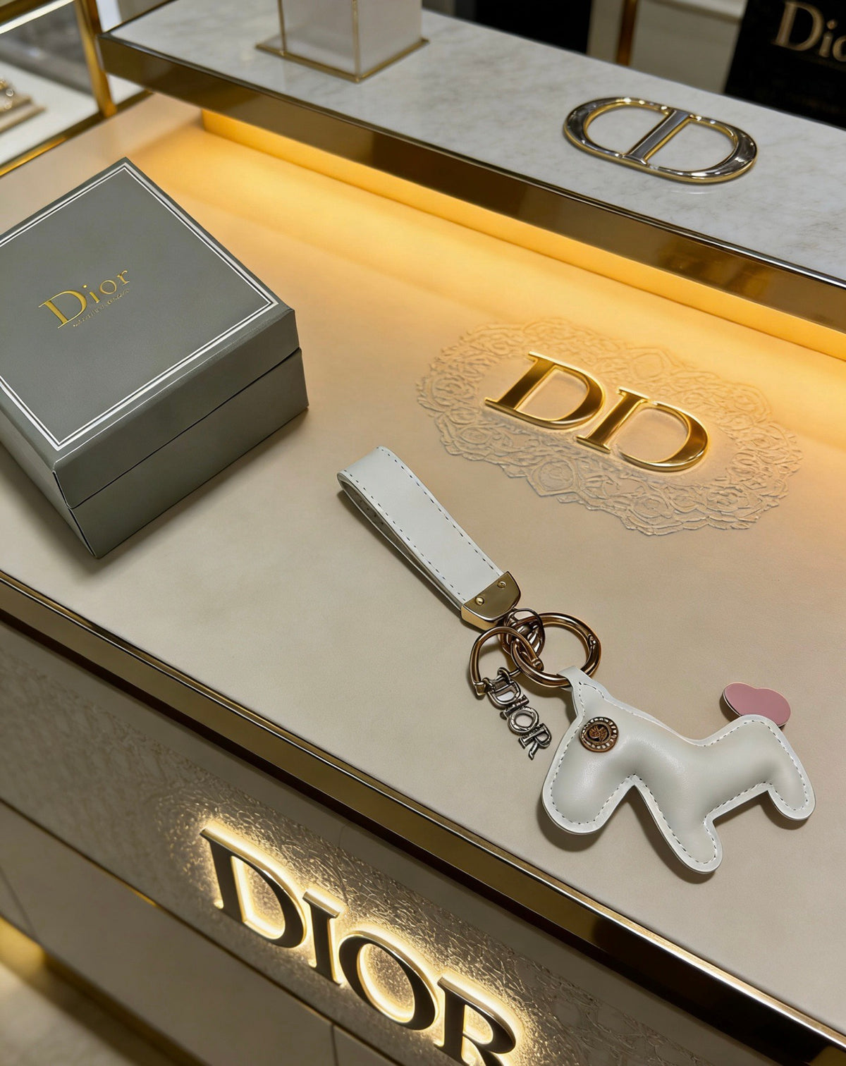 Star Motif Bag Charm in Polished Metal-Tone with Vintage-Style Finish – Design 010 detail view