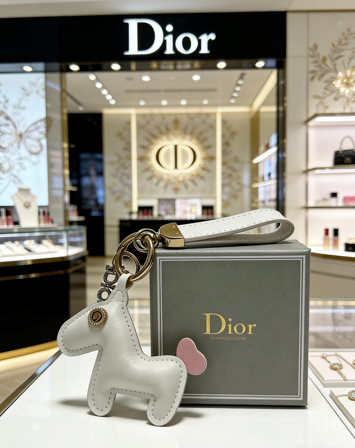 Star Motif Bag Charm in Polished Metal-Tone with Vintage-Style Finish – Design 010 side detail