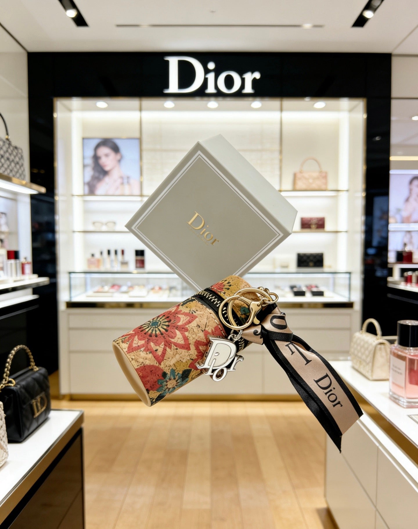 Star Motif Bag Charm in Polished Metal-Tone with Vintage-Style Finish – Design 007 side detail
