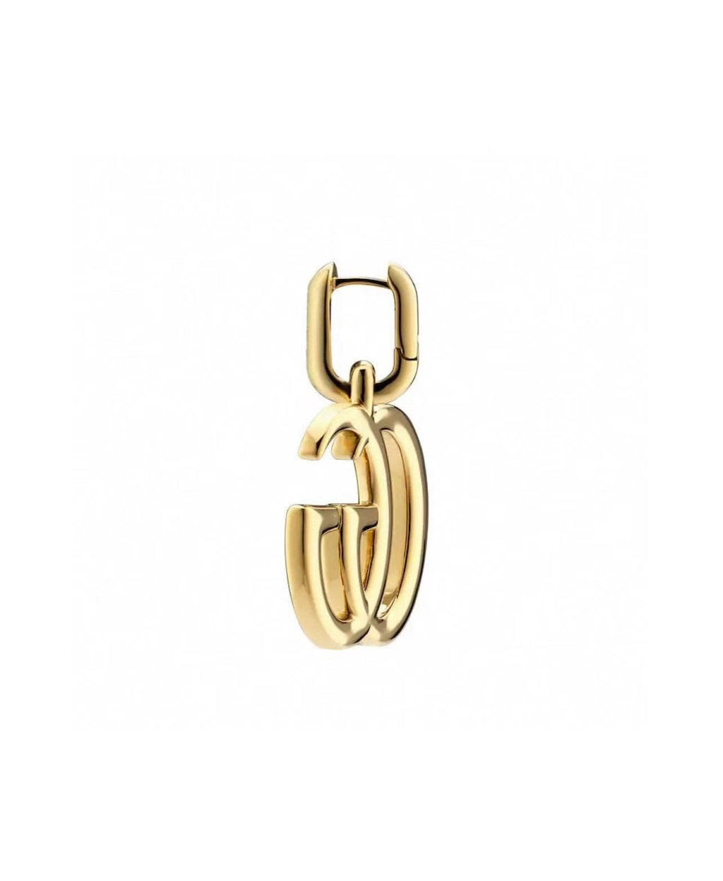 Geometric Emblem Stud Earrings in Polished Metal-Tone – Design 022 side detail