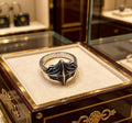 Double-G Emblem Statement Ring in Polished Metal-Tone – Design 002 main product view
