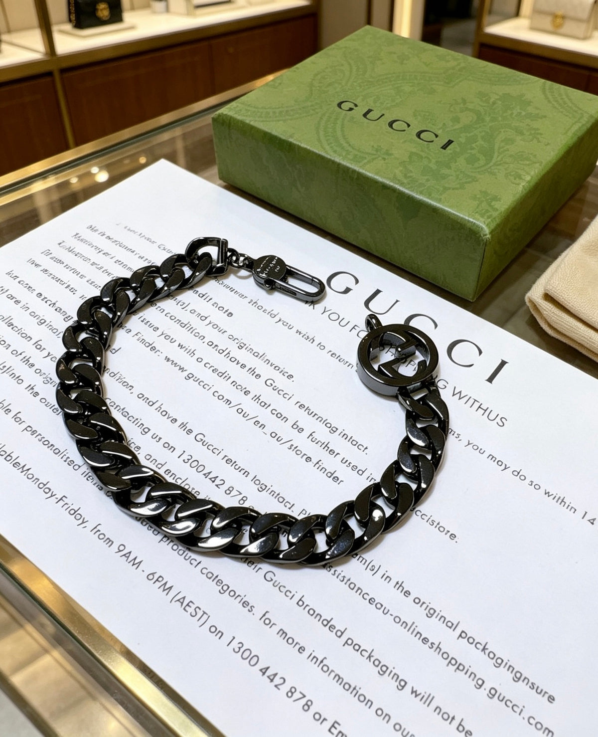 Geometric Emblem Bracelet in Polished Metal-Tone – Design 030 main product view