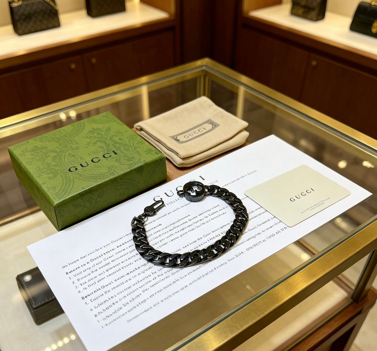 Geometric Emblem Bracelet in Polished Metal-Tone – Design 030 styled product view