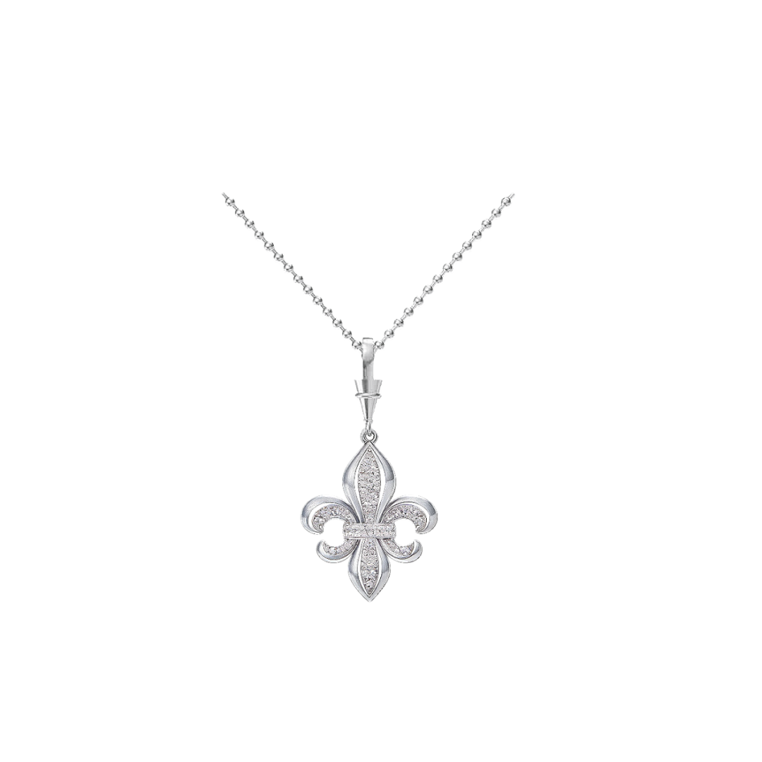 Gothic Emblem Pendant Necklace in Antique Silver-Tone – Design 14 front product view