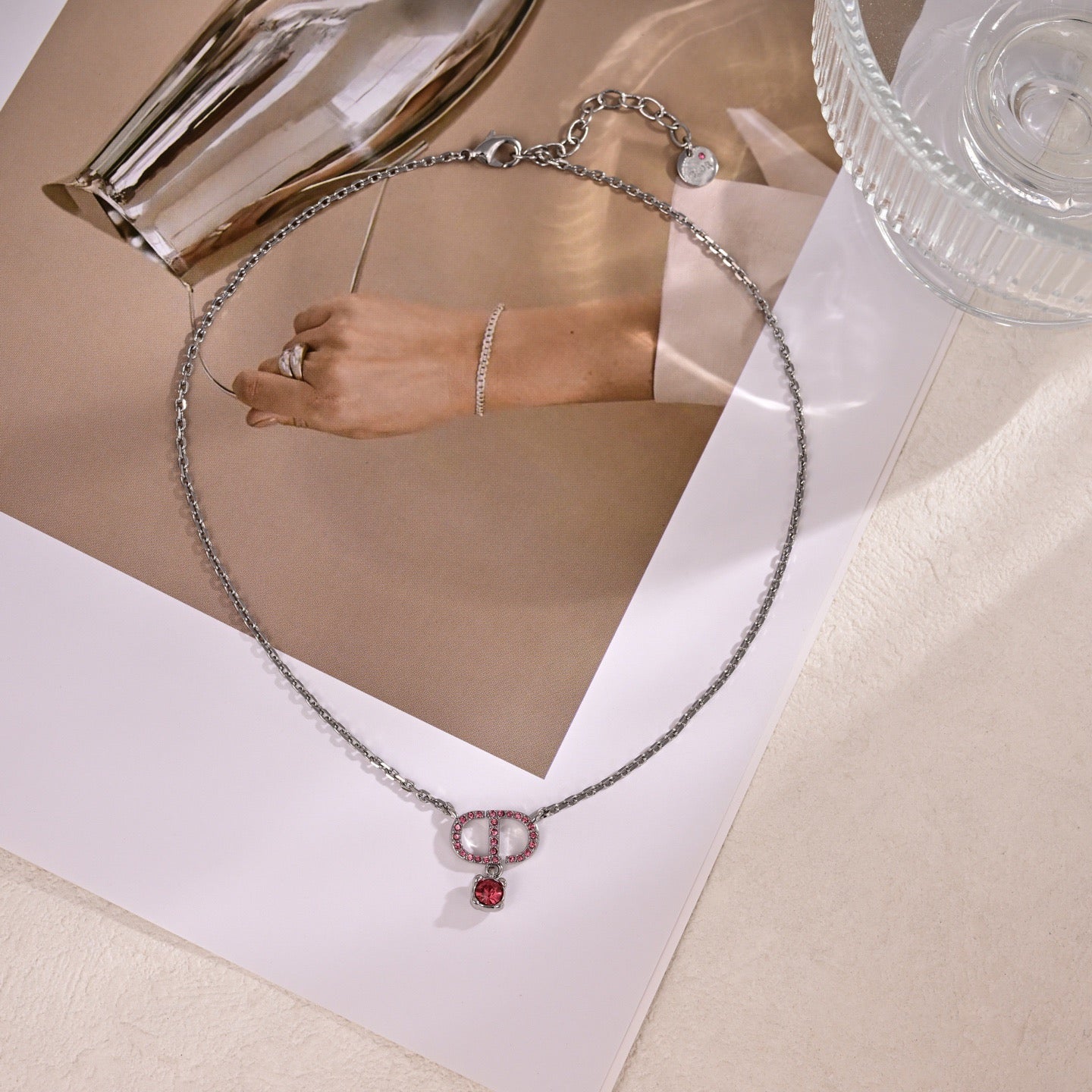 Sculptural Pendant Necklace in Polished Metal-Tone – Design 009 side detail