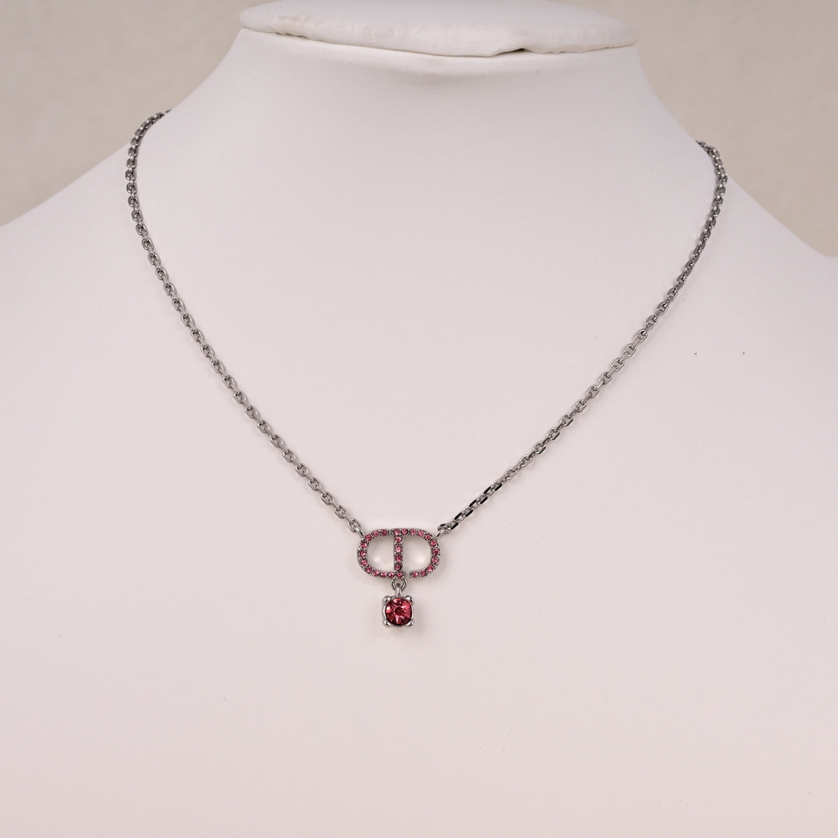 Sculptural Pendant Necklace in Polished Metal-Tone – Design 009 front view