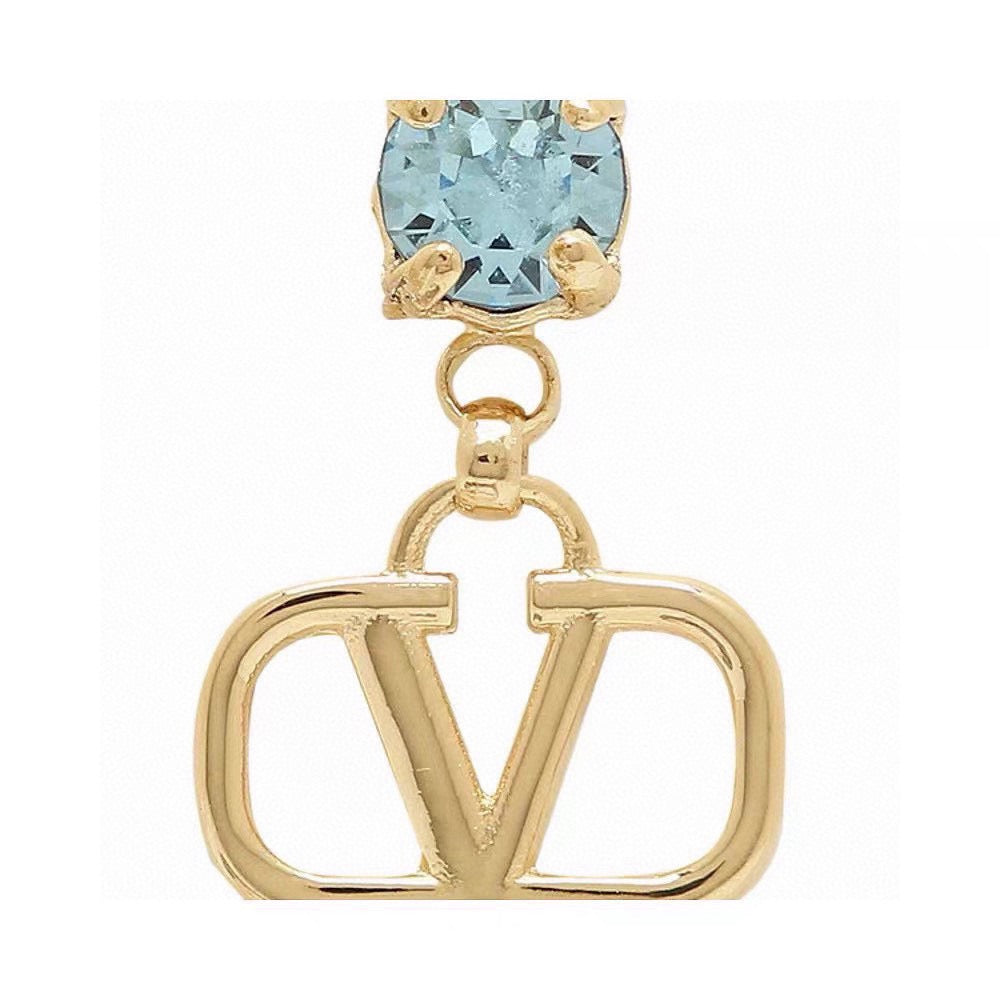 Signature Emblem Stud Earrings in Gold-Tone – Design 04 front view