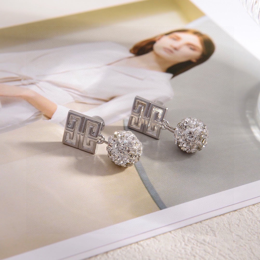 Infinity Crystal-Accent Stud Earrings – Crystal Detail – Design 02 main product view