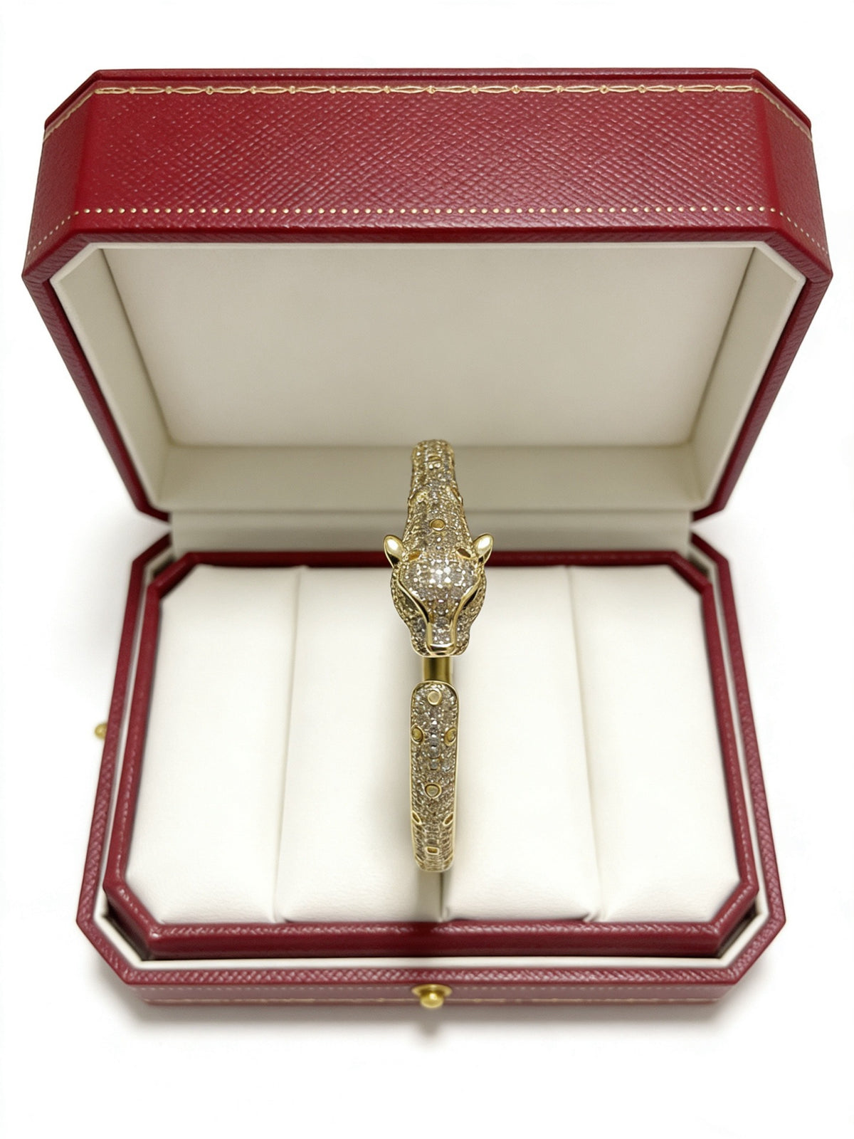 Sculptural Statement Bracelet in Gold-Tone – Design 76 front view