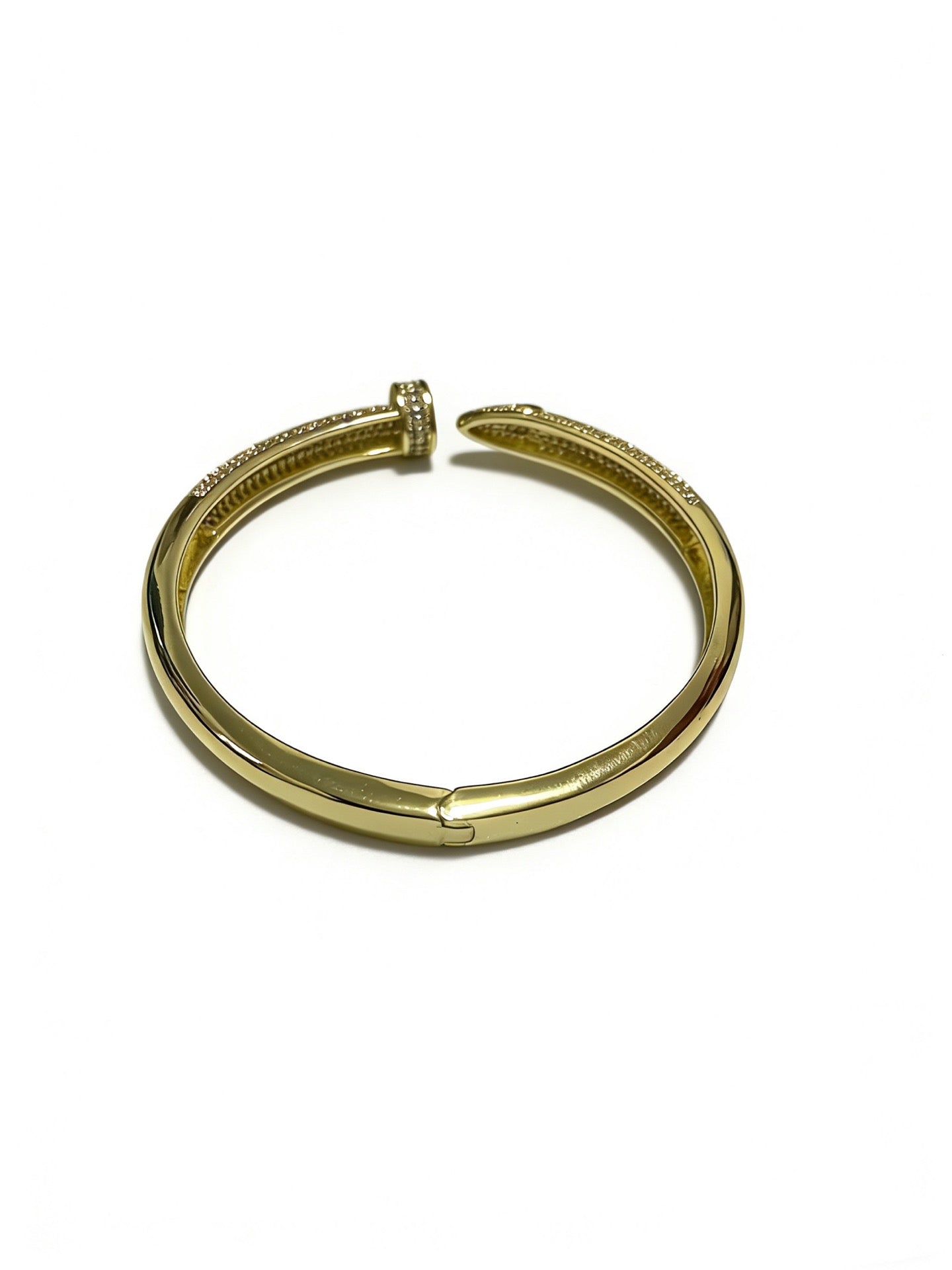 Sculptural Statement Bracelet in Gold-Tone – Design 75 front view
