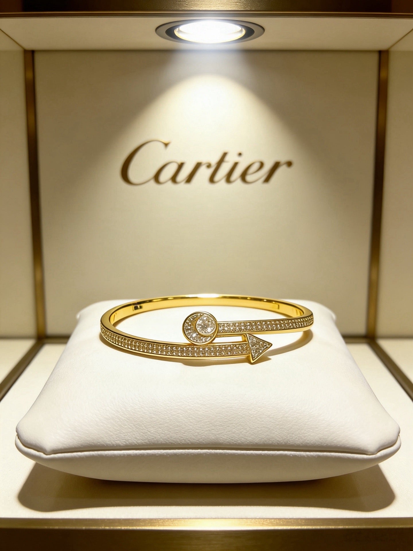 Sculptural Statement Bracelet in Gold-Tone – Design 68 front view