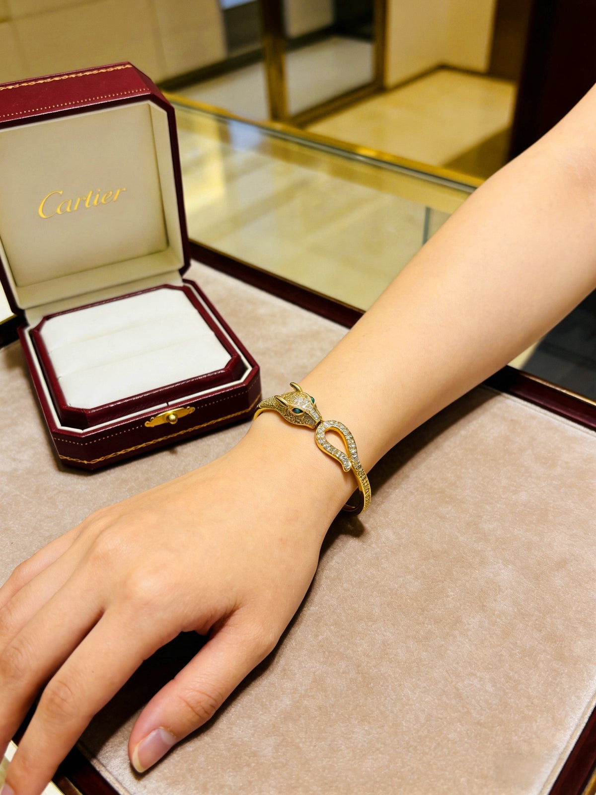 Sculptural Statement Bracelet in Gold-Tone – Design 64 front view
