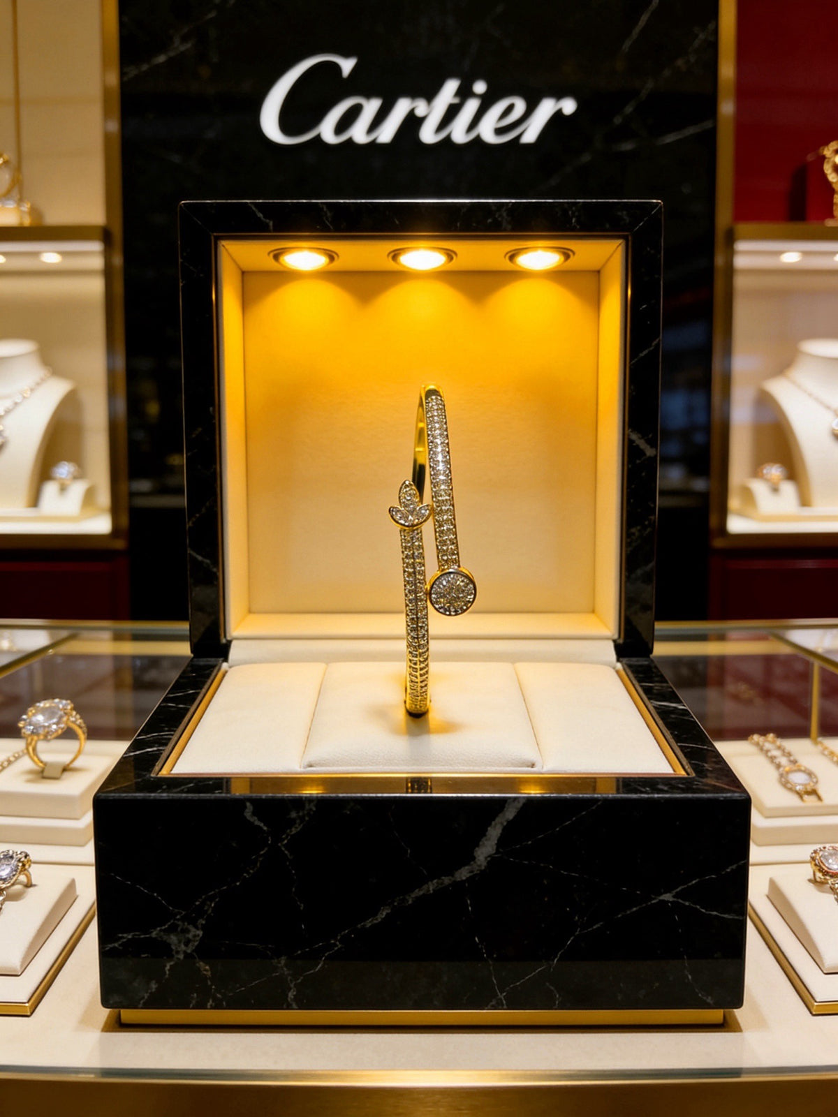 Sculptural Statement Bracelet in Gold-Tone – Design 63 front view