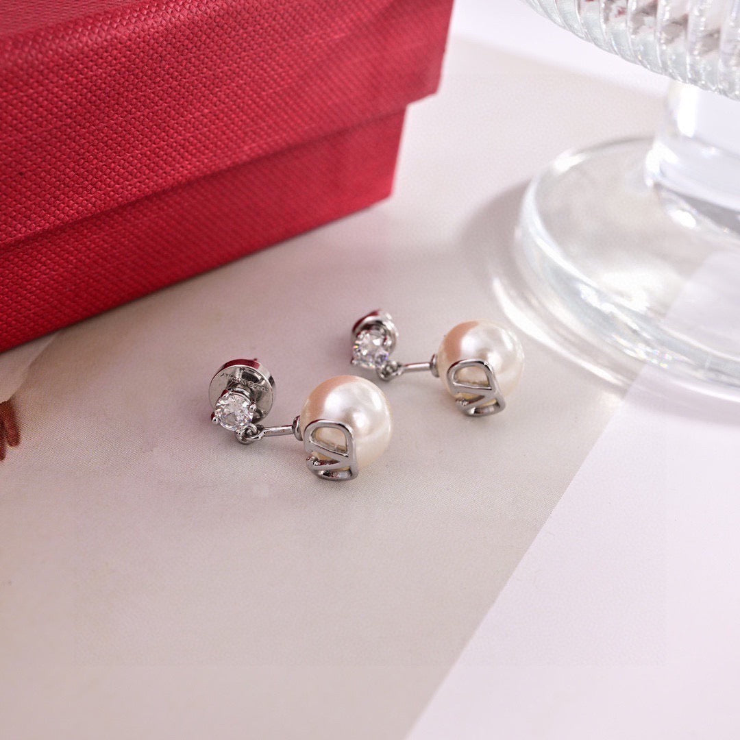 Signature Emblem Stud Earrings in Gold-Tone – Design 08 front view