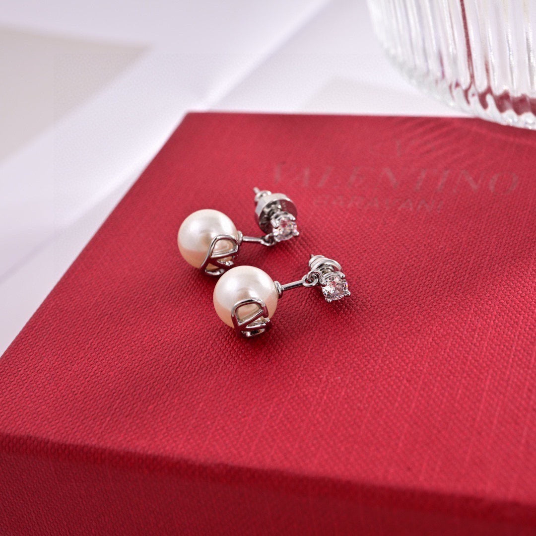 Signature Emblem Stud Earrings in Gold-Tone – Design 08 main product view