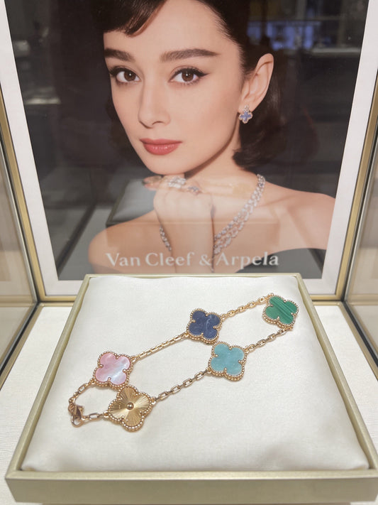 Clover Bracelet in Polished Metal-Tone – Multicolor – Design 04 main product view