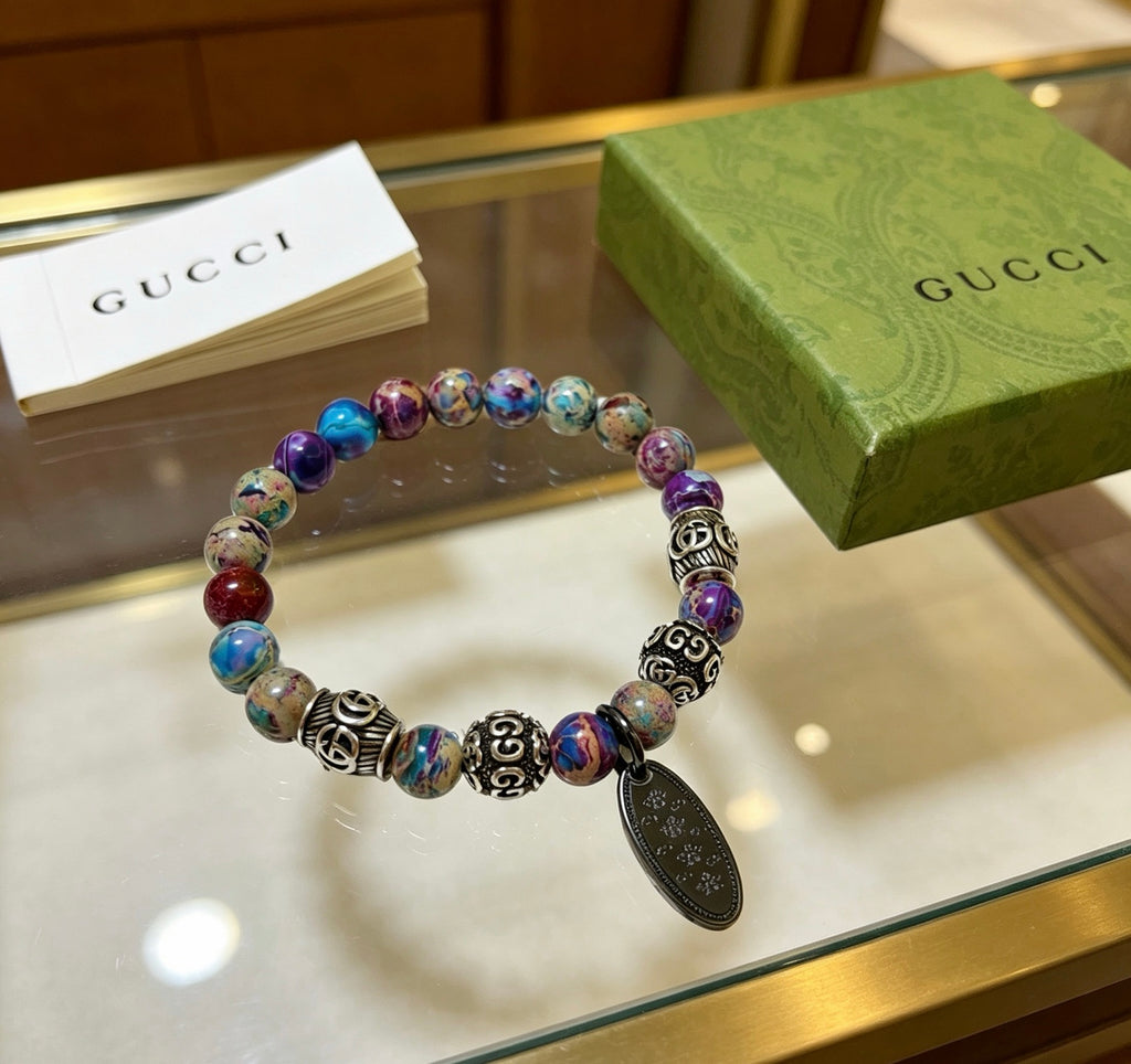Double-G Emblem Bracelet in Polished Metal-Tone – Design 011 front product view