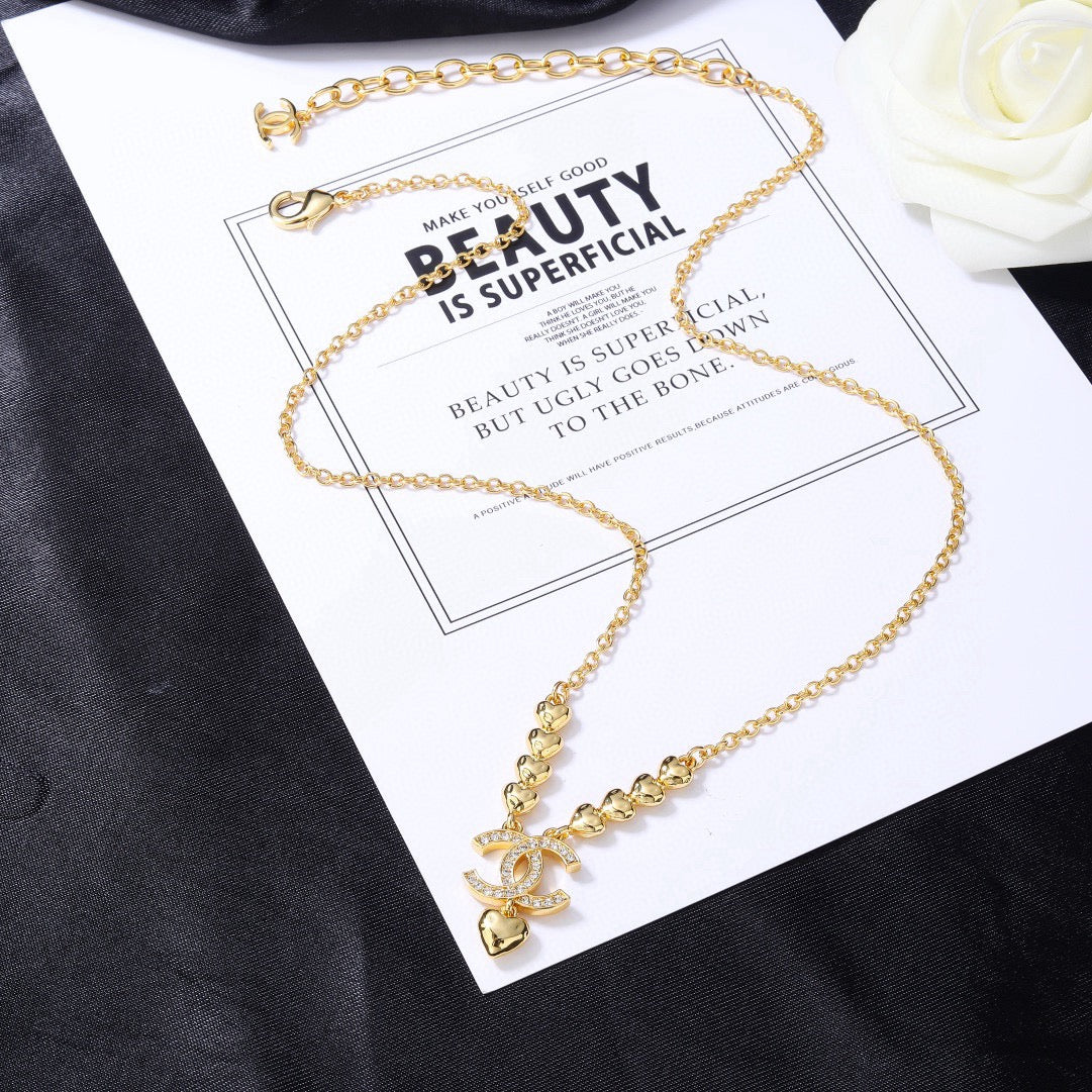 Letter Pendant Necklace in Gold-Tone – Design 002 main product view