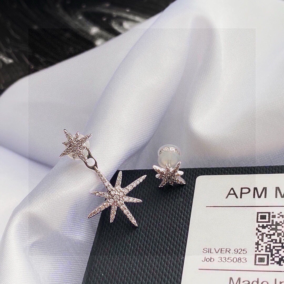 Shooting Star Statement Earrings in Silver-Tone side detail