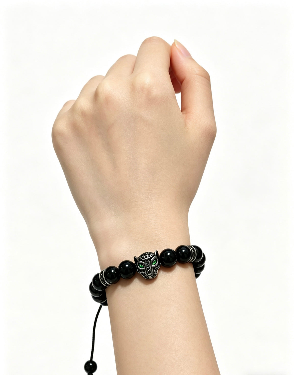 Panther Motif Statement Bracelet in Gold-Tone – Design 10 styled view