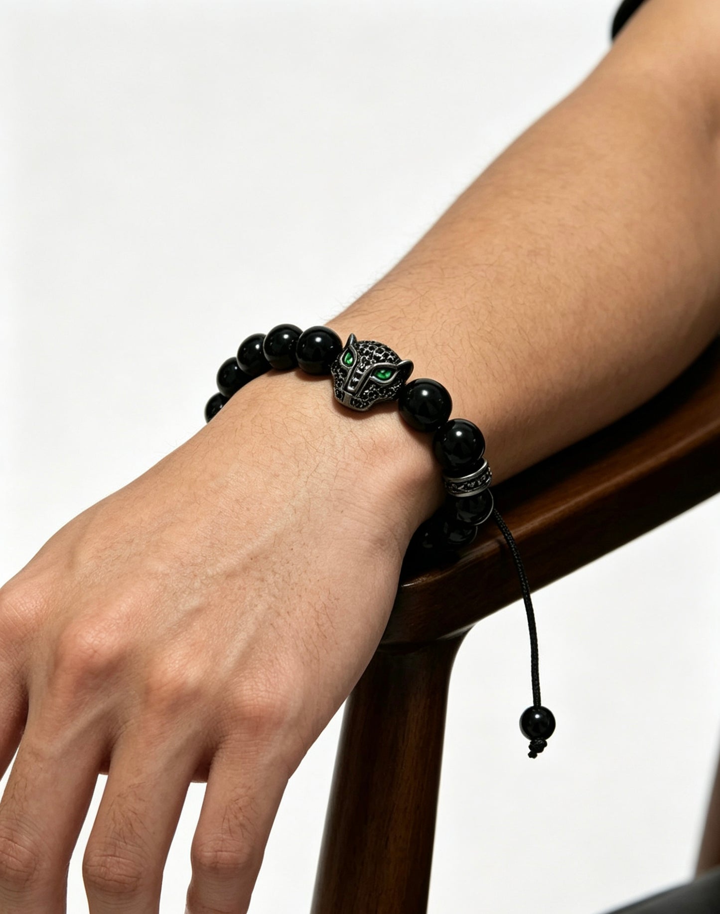 Panther Motif Statement Bracelet in Gold-Tone – Design 10 close-up detail