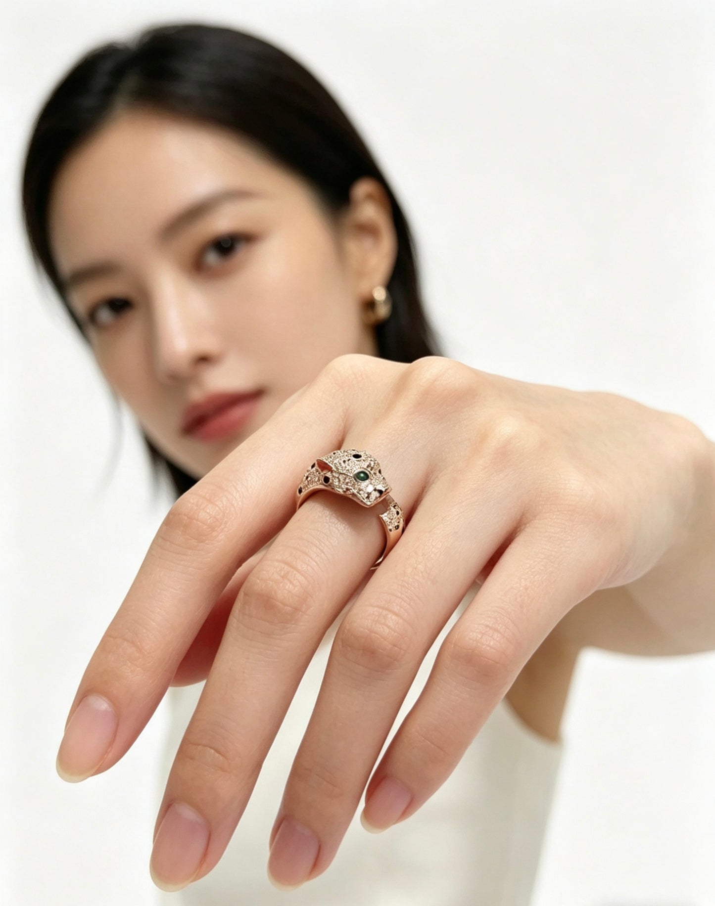 Sculptural Statement Ring in Gold-Tone – Design 04 front view
