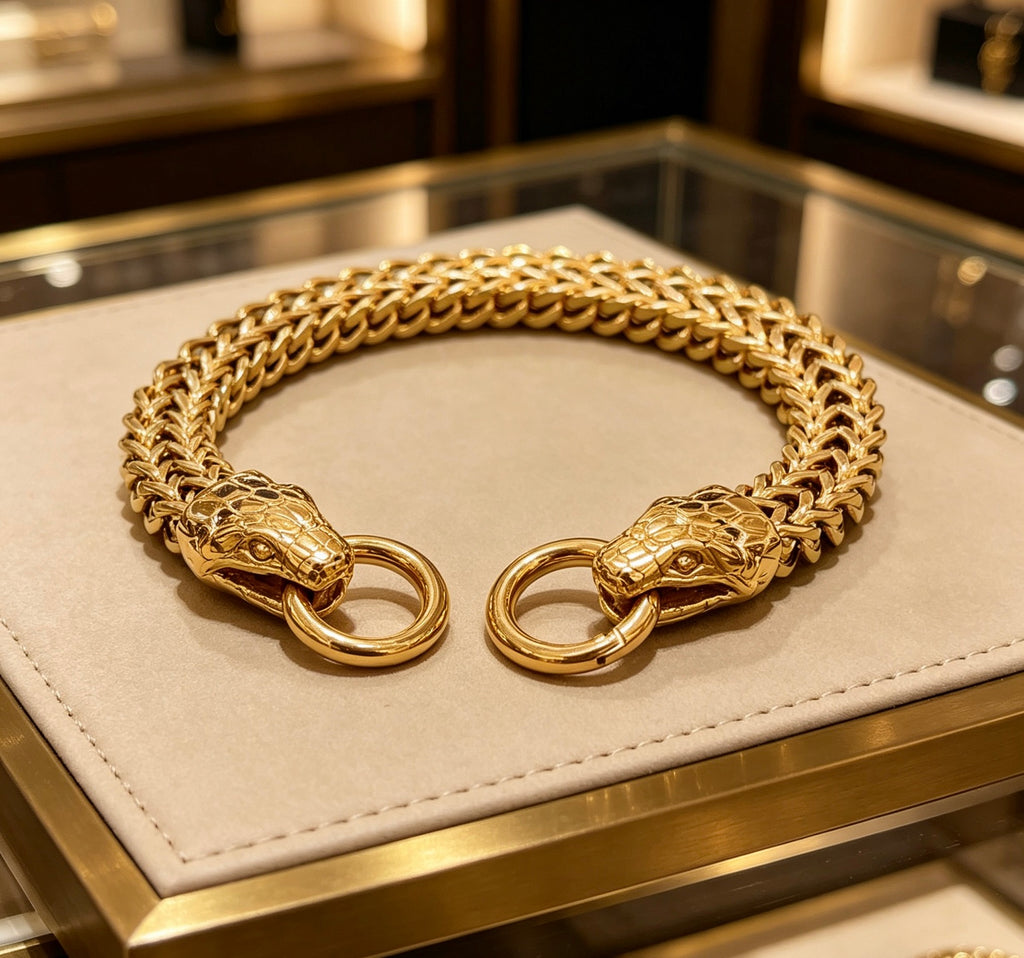 Serpentine Bracelet in Polished Metal-Tone main product view