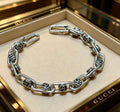 Geometric Emblem Bracelet in Polished Metal-Tone – Design 058 main product view