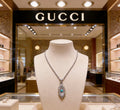 Double-G Emblem Pendant Necklace in Silver-Tone – Vintage Detail – Design 030 main product view