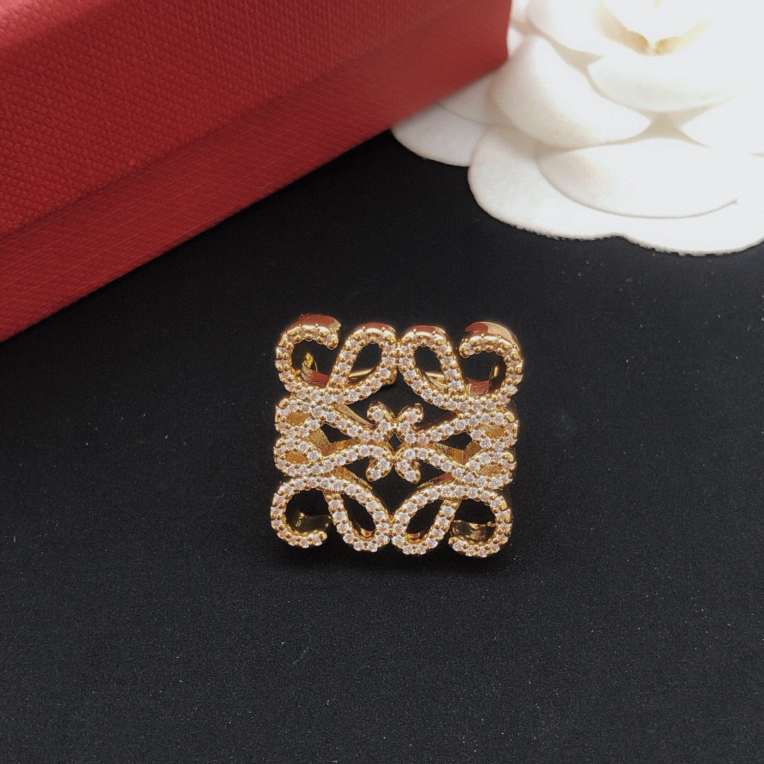 Sculptural Statement Ring in Polished Metal-Tone detail view