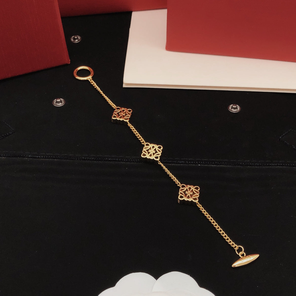 Sculptural Statement Bracelet in Polished Metal-Tone – Design 01 front view