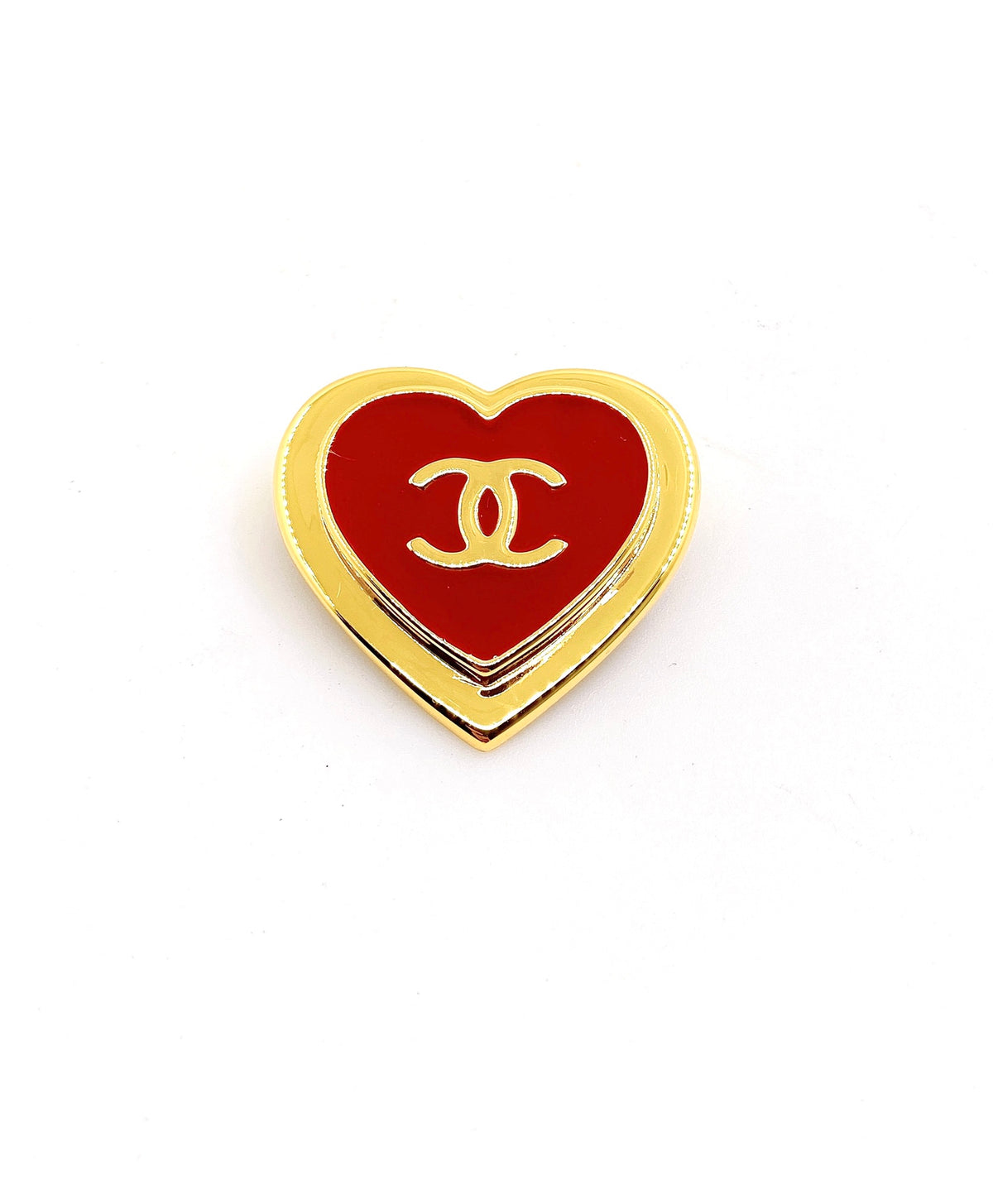 Heart Brooch in Gold-Tone – Heart Detail – Design 002 main product view