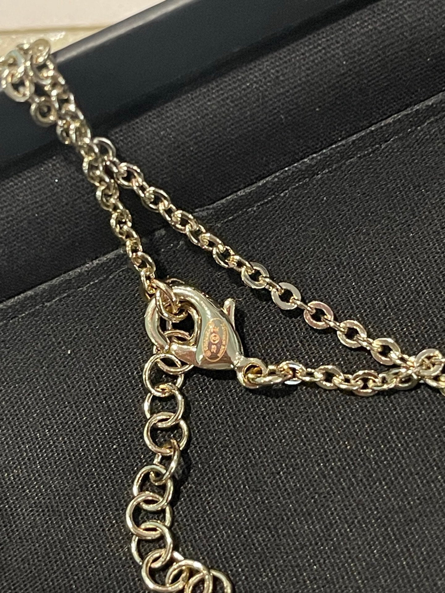 Double-C Emblem Pearl-Detail Pendant Necklace – Pearl Detail – Design 072 styled product view
