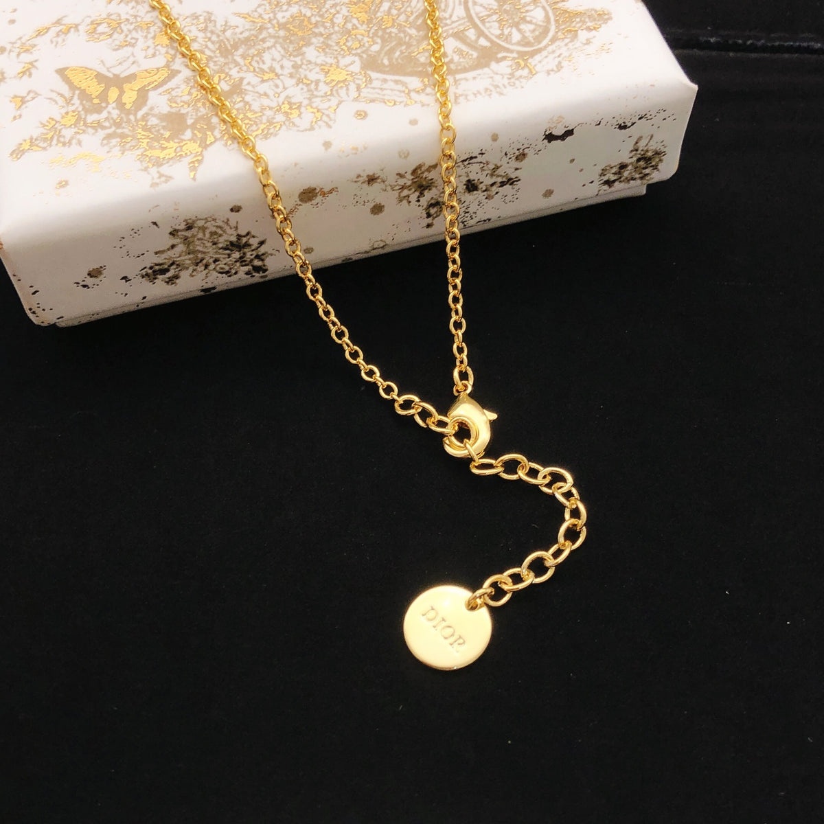 Sculptural Pendant Necklace in Polished Metal-Tone – Design 012 styled view