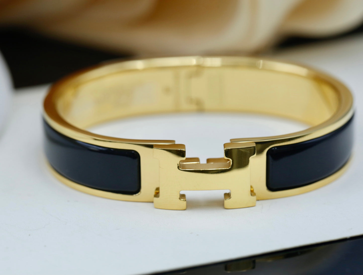Horse Bangle in Polished Metal-Tone – Design 011 styled product view