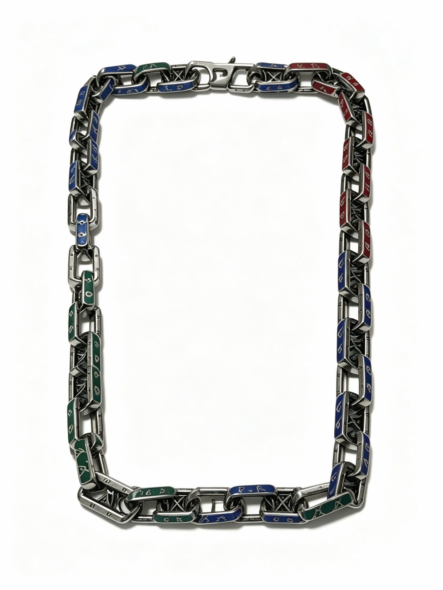 Chain Pendant Necklace in Silver-Tone – Design 023 front product view