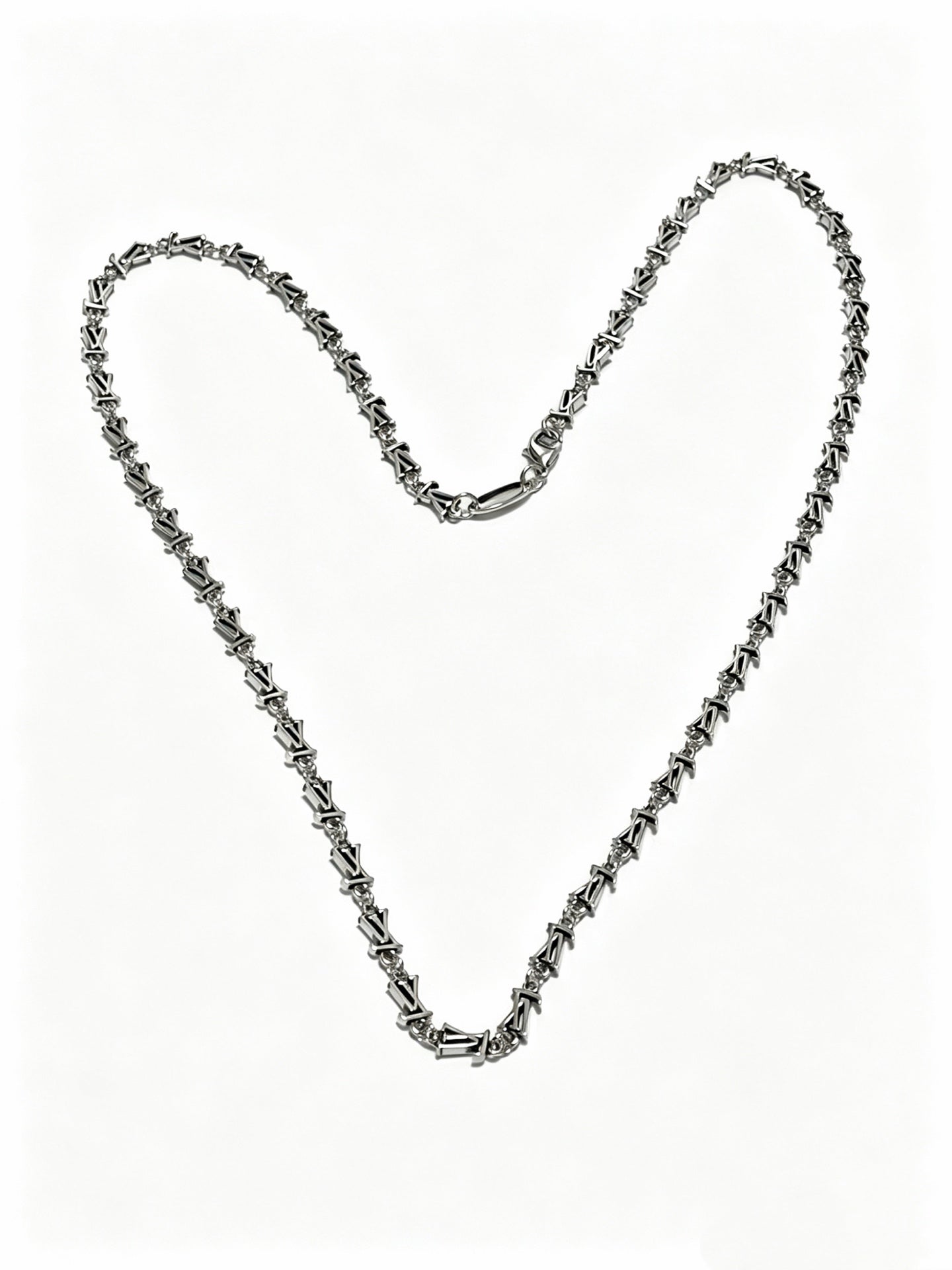 Chain Pendant Necklace in Silver-Tone – Design 016 front product view