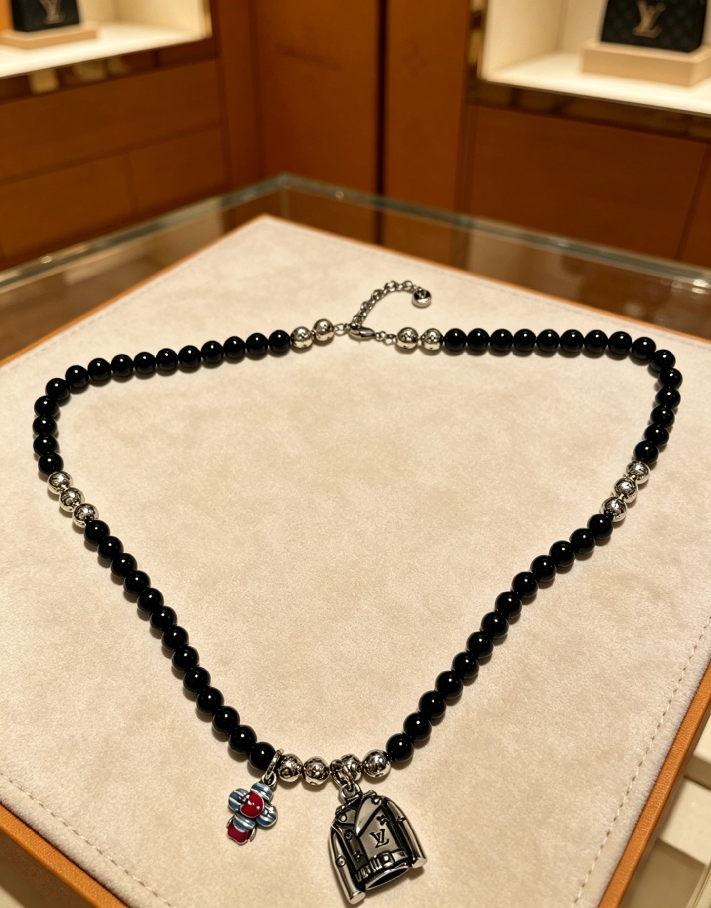 Chain Pendant Necklace in Silver-Tone – Design 010 front product view