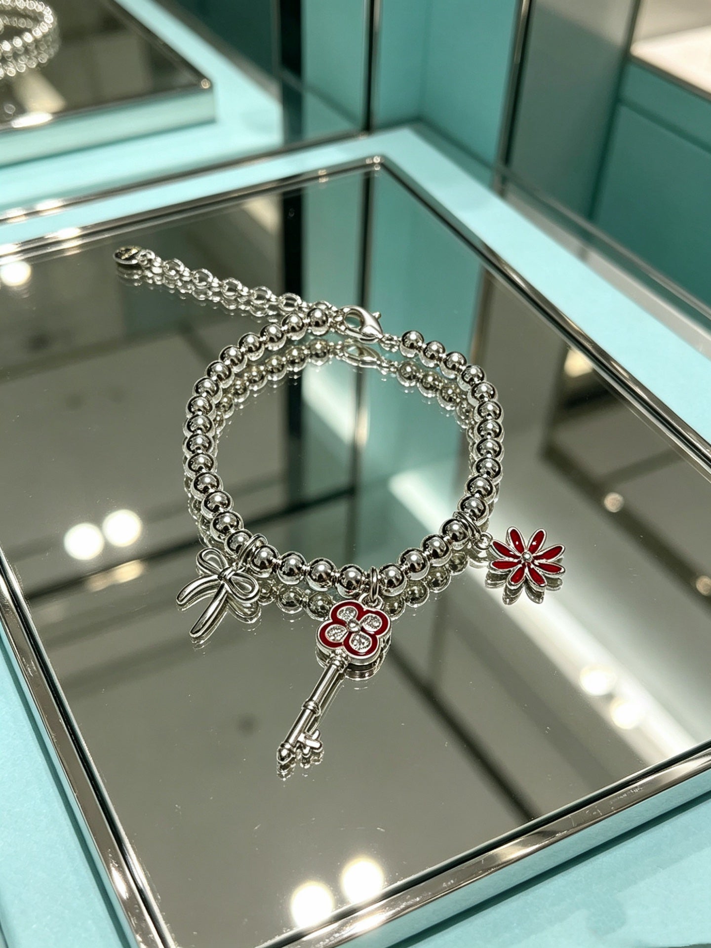 Signature Motif Bracelet in Silver-Tone – Vintage Detail – Design 34 styled product view
