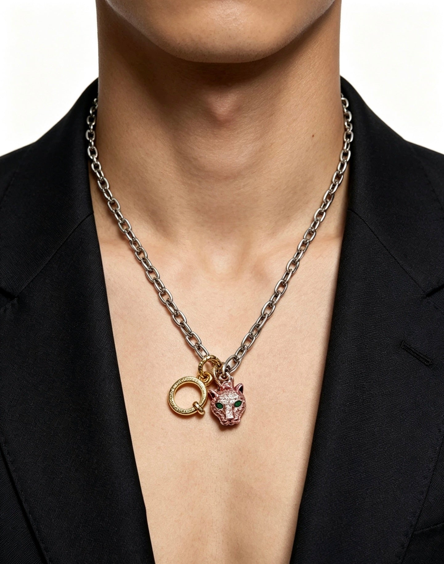 Sculptural Pendant Necklace in Gold-Tone – Design 05 styled view