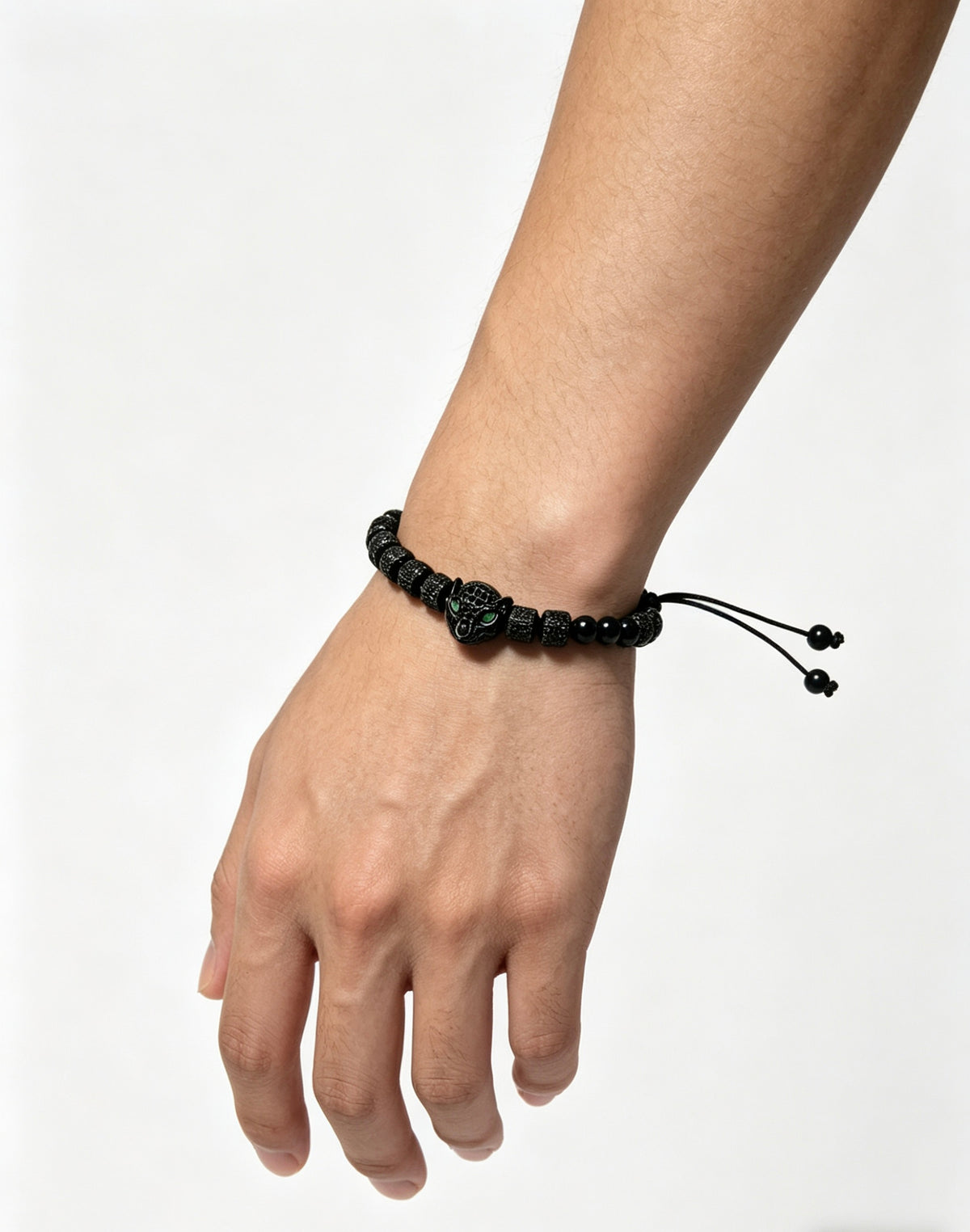 Panther Motif Statement Bracelet in Gold-Tone – Design 12 styled view