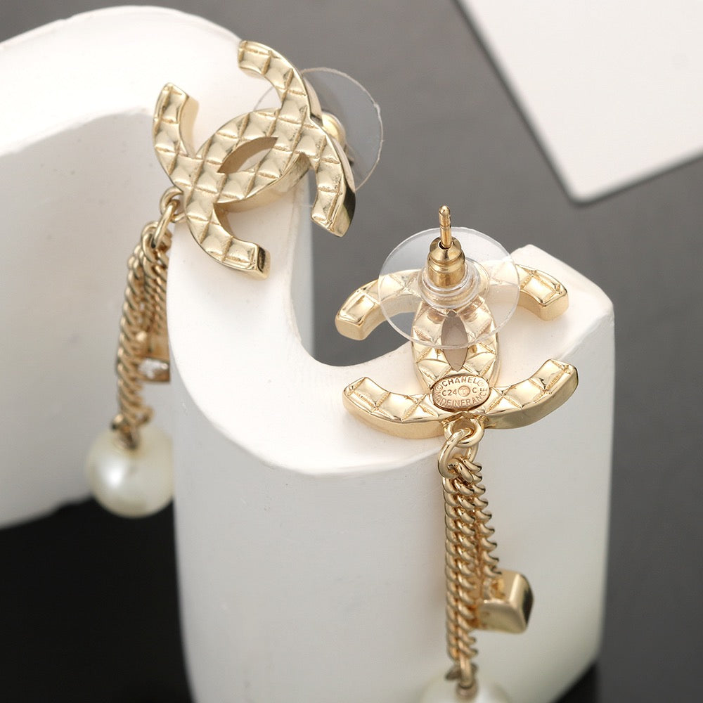 Signature Emblem Stud Earrings in Silver-Tone – Design 018 detail view