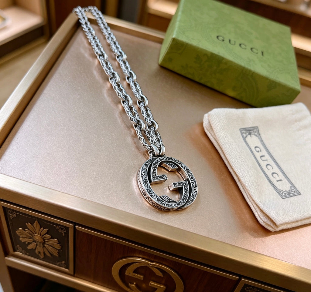 Martin Graham pendant necklace in polished metal-tone – main product view