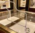 Double-G Emblem Pendant Necklace in Polished Metal-Tone – Design 129 main product view
